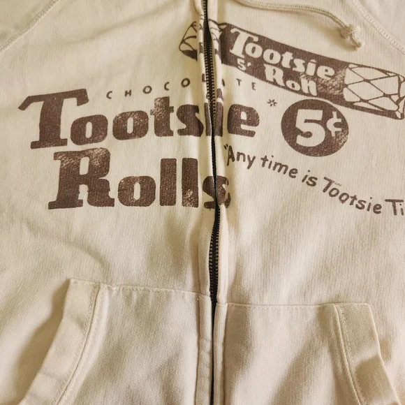 Vintage 2006 Tootsie Roll Hoodie Sweatshirt Womens S Y2K Retro Hipster - Picture 3 of 9